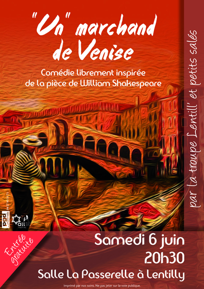 Théâtre le 6 juin – « Un » marchand de Venise