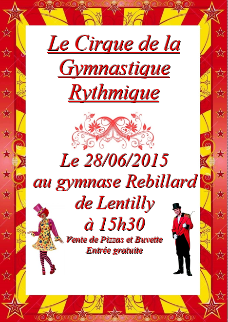 GALA de gymnastique rythmique Dimanche 28 juin 15h30 au gymnase Rebillard