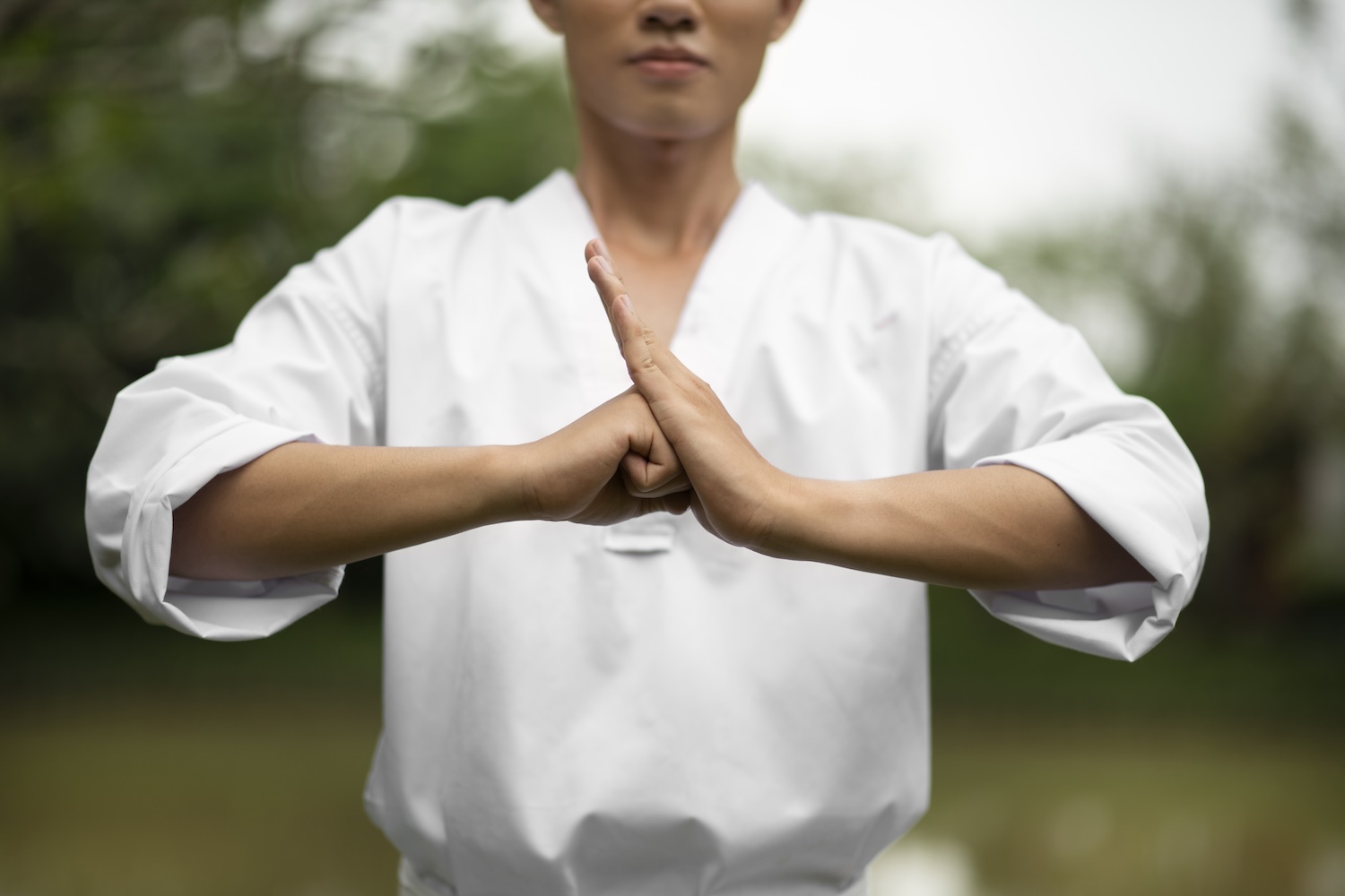 man-training-taekwondo-outdoors-nature