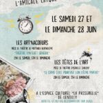 Affiche des ateliers théâtre de l’Amicale Laïque de Lentilly annonçant deux pièces les 27 et 28 juin à l’Espace Culturel La Passerelle : “Les Art’nacoeurs” et “Les Têtes de l’Art”. Tarifs : 7 € la représentation ou 10 € les deux. Entrée gratuite pour les moins de 10 ans.